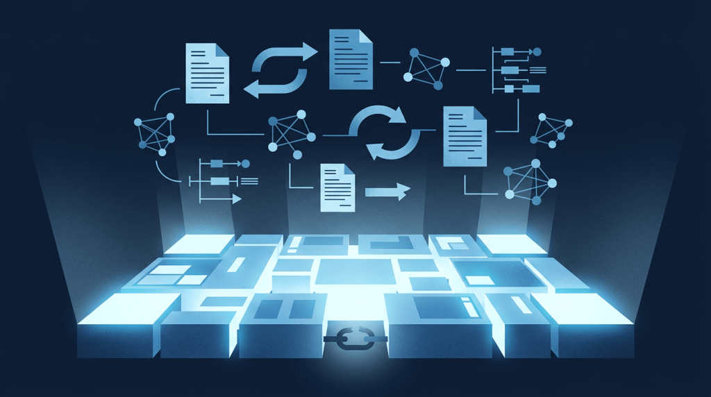 Illustration of healthcare automation icons floating above a glowing blue data platform with a broken chain link at the foundation, representing how fragmented provider data blocks the $21 billion automation opportunity in healthcare.